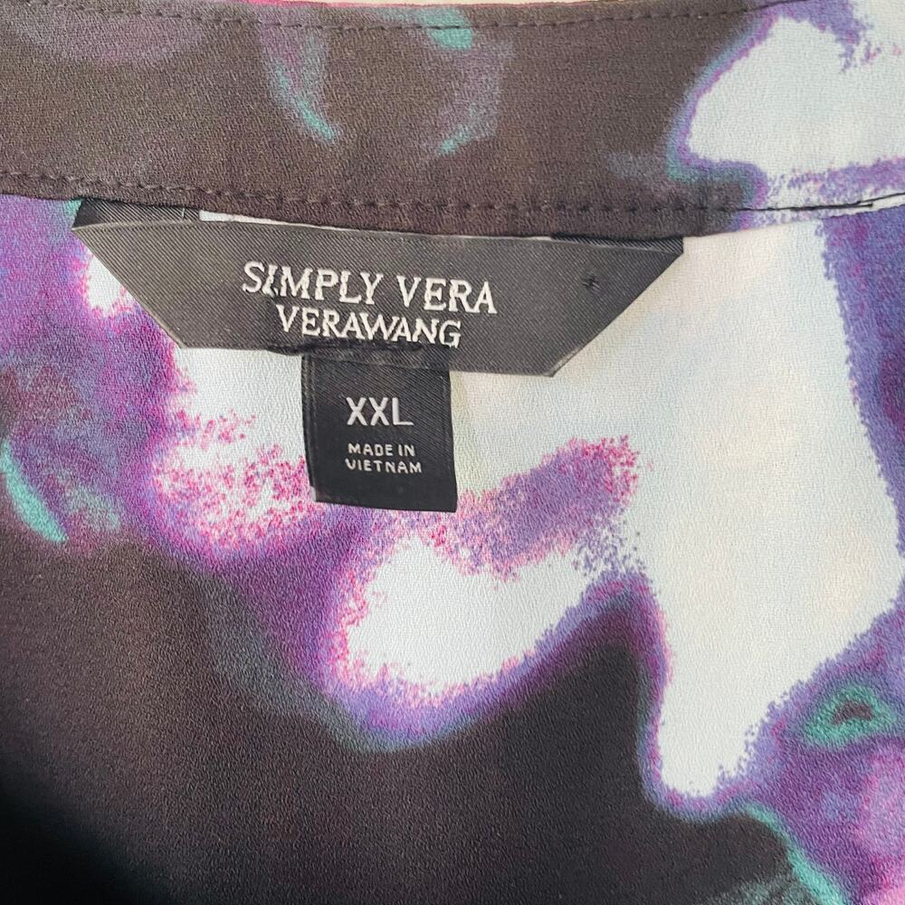 Simply Vera Vera Wang abstract print blouse size XXL - Picture 2 of 12
